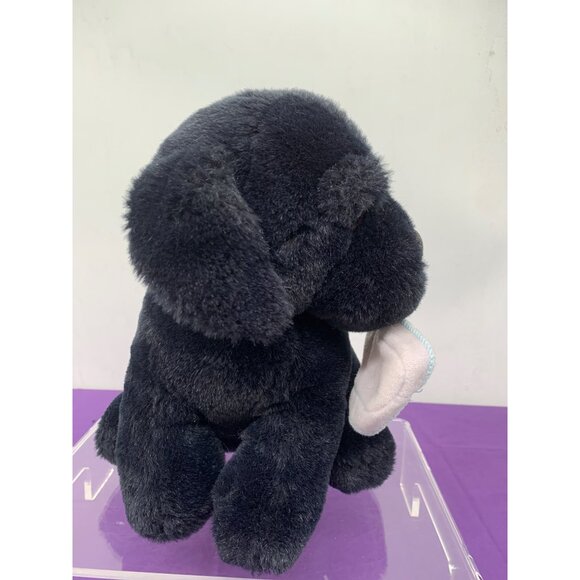 1987 Dakin Soft Classics Black Lab Plastic Brown Eyes Flocked Nose with Chewed S - Picture 4 of 11